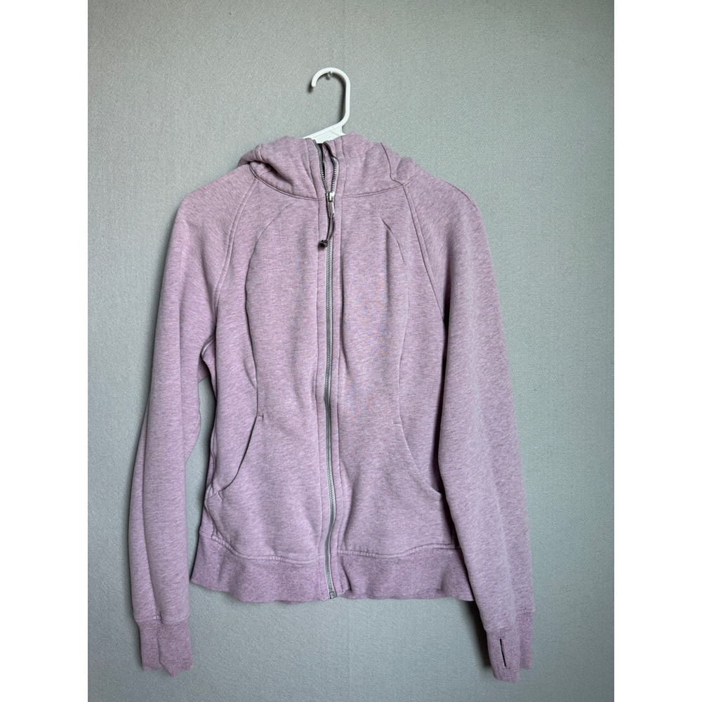 Lululemon Scuba Full Zip Hoodie Women Sz 6 Pink Heathered Mauve Athletic Jacket - Picture 4 of 12